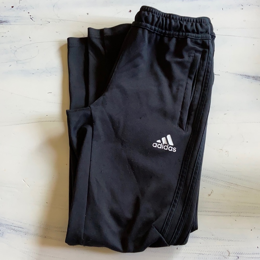 Adidas Black Jogger Pants. Youth Small 9/10.